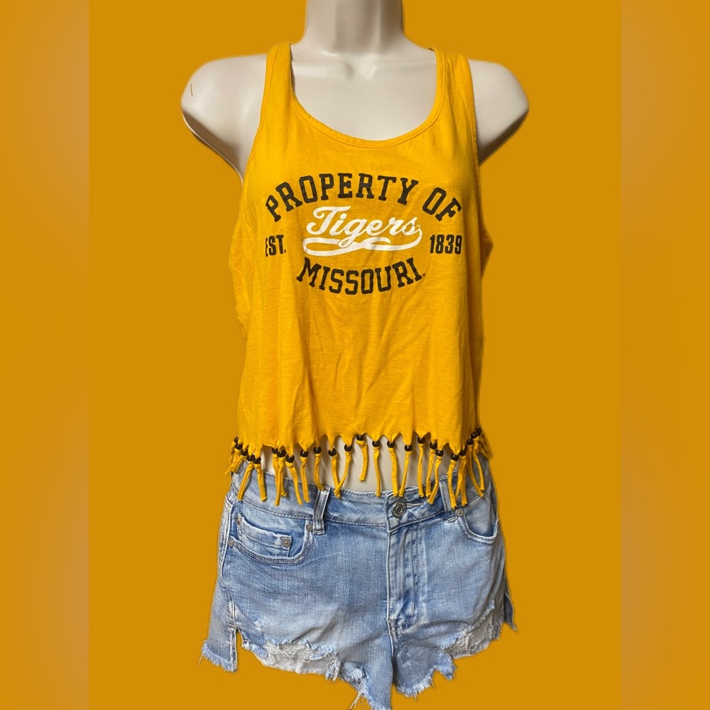 🖤💛NCAA Mizzou Tigers Yellow Customized TailgateTank Top M